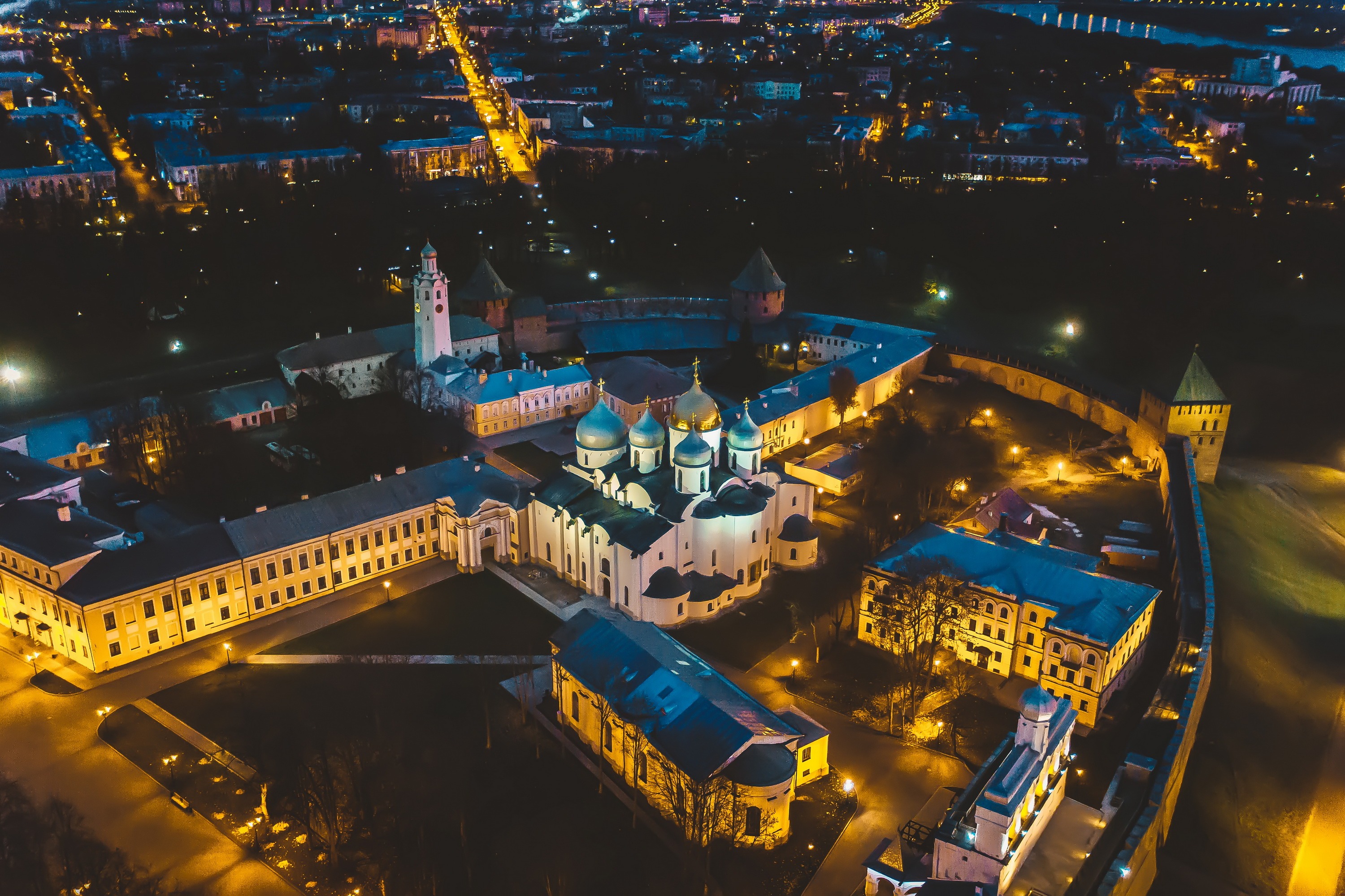 Великий Новгород Кремль ночью
